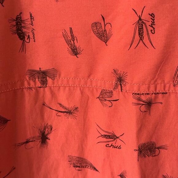 Field & Stream fly fishing print short sleeve button up shirt, Men's Size XL - Picture 6 of 9